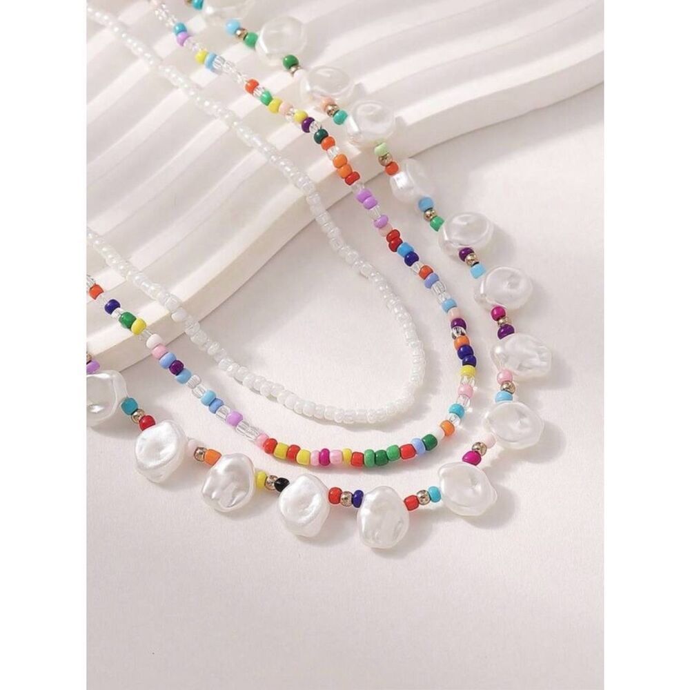 Multiple layer necklaces stack A176 - Picture 2 of 4